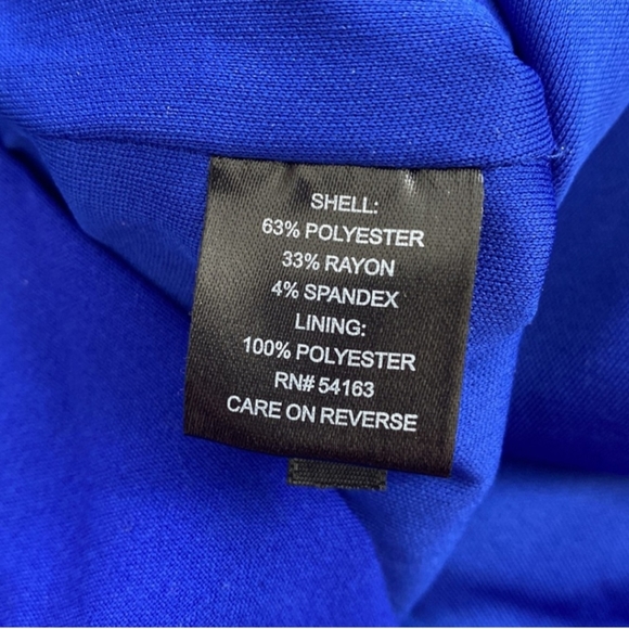 ELLEN TRACY Blue Horseshoe Neck Dress size 12 Cocktail Wedding Business Career - Picture 4 of 5